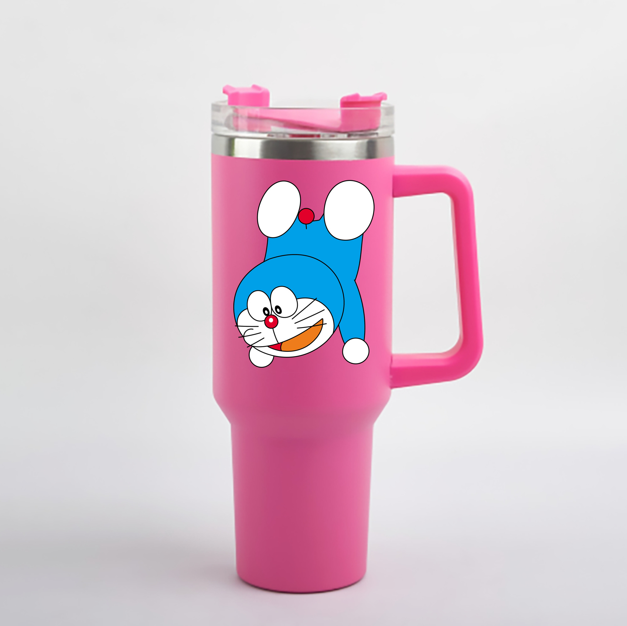 （画像用） ドラえもん Doraemon 1200mL車用タンブラー - クリスタルステッカー（プラスチックストロー付き）